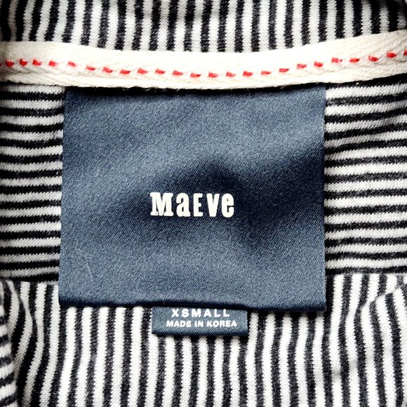 Maeve Anthropologie Cowl Neck Tunic Top Black White Stripe - Picture 4 of 6